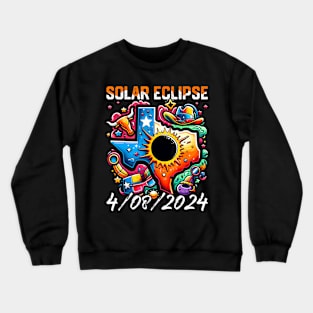 Solar Eclipse 2024 Texas 4.08.24 Solar Eclipse Crewneck Sweatshirt